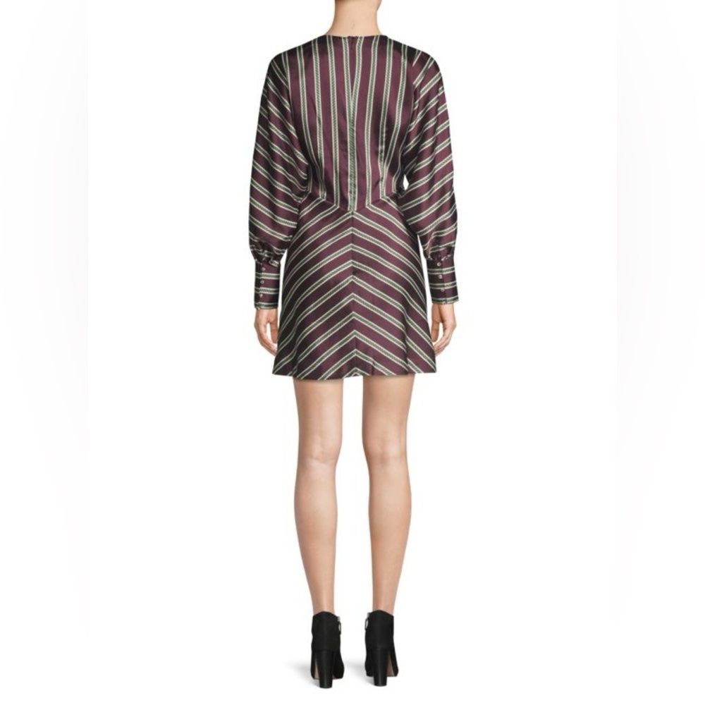 Alexis Tena Striped V-neck A-line Deep Plunge V Mini Dress Size S - Picture 3 of 14